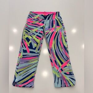Lilly Pulitzer Cropped Luxletic Leggings Size SMALL Indigo Sea Dreamin Print
